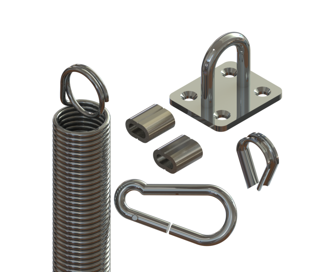 INNER TENSION SPRING KIT C/W 4 mm STAINLESS CABLERTITS Retractable